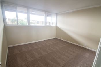 Bright carpeted bedroom 